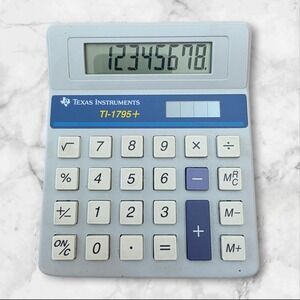 Texas Instruments TI-1795 Desktop Calculator Solar Powered 8-Digit Vtg WORKS